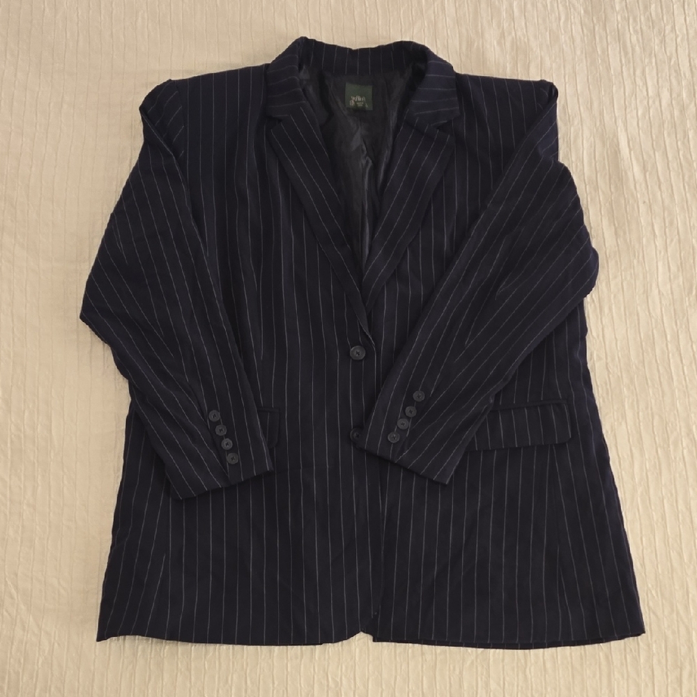 Wild Fable Dark Blue Pinstripe Blazer